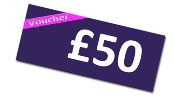 voucher showing £50 value